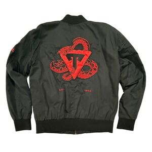 Typical Gamer RARE Flight Jacket Embroidered Logos Snake Gaming Sz S (72)